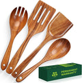 Bkiok Wooden Spoons for Cooking, Natural Teak Wood Kitchen Utensils Set for by Bkiok