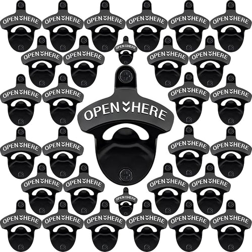 30 PCS Stainless Bottle Opener Wall Mount Black Bulk Beer Soda Cap Opener by Wallmountedbottleopener