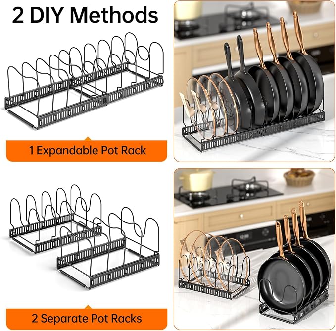 MUDEELA 2 Pack Pots and Pans Organizer Rack - Image 6