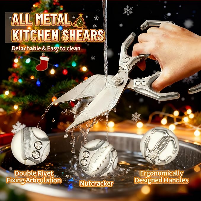 Multifunctional Heavy-Duty Kitchen Shears, Ultra Sharp Stainless Steel Poultry - Image 7