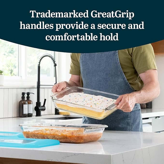 Libbey Baker’s Premium 2 Piece Glass Baking Dish Set, Stackable Casserole Dish - Image 4