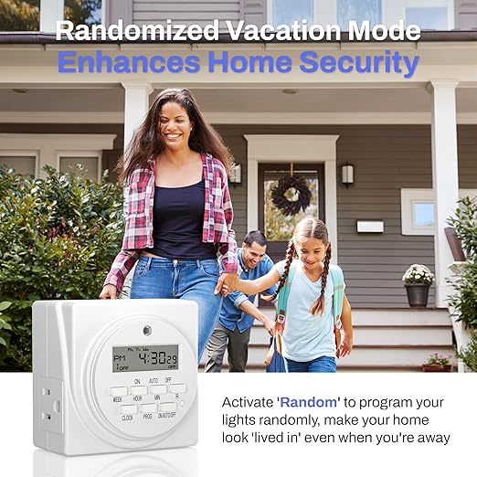 BN-LINK Indoor Digital Timer Outlet, Dual Outlet 7 Day Programmable Light Switch - Image 8