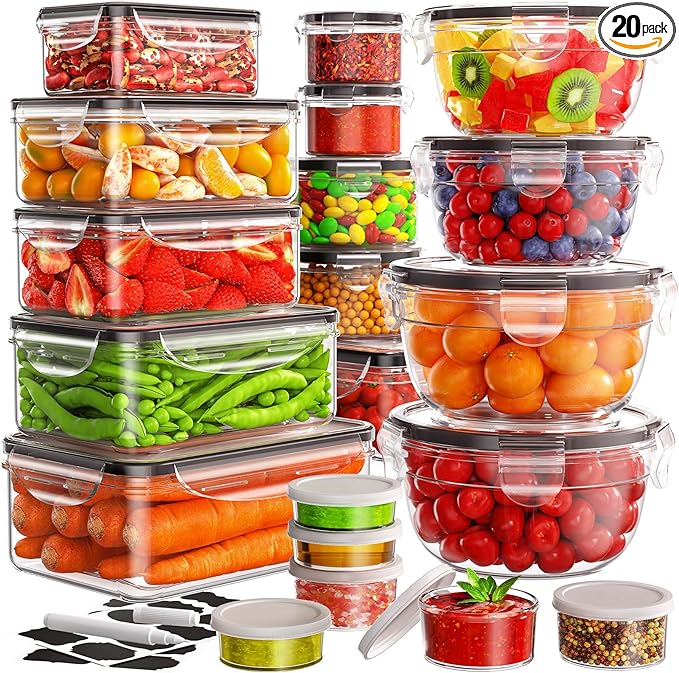 JSCARES 40 PCS Food Storage Containers by JSCARES