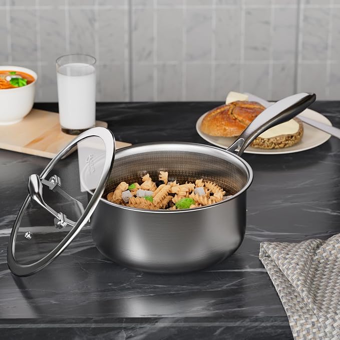 COOKER KING 1.5 Quart Stainless Steel Saucepan, Nonstick Sauce Pan, Ceramic - Image 6