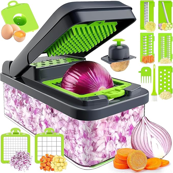 MealHelper 12-in-1 Vegetable Chopper, 7 Blade Veggie Chopper, Practical Food by Unknown