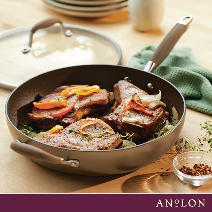 Anolon Advanced Hard Anodized Nonstick Deep Frying Pan/Skillet - Image 2
