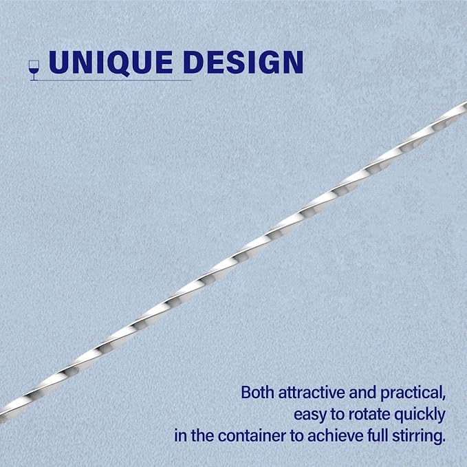 Briout 6 Pieces Bar Spoon, 12 Inches Long Handle Drink Stirrer - Image 4
