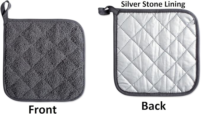 DII Basic Terry Collection Quilted 100% Cotton, Mineral Gray, 3 Piece - Image 3