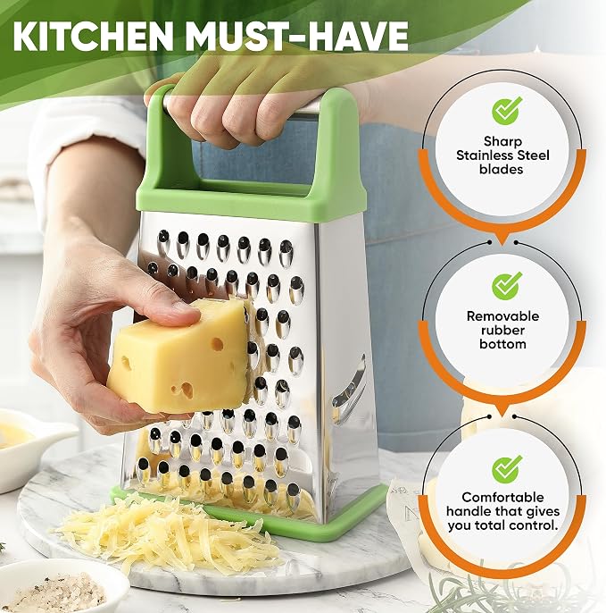 Spring Chef Green Professional Stainless Steel XL Parmesan Cheese Grater - Image 3