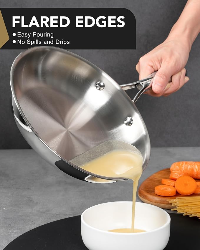 MICHELANGELO Stainless Steel 8 inch Frying Pan, Small Skillet - Image 6