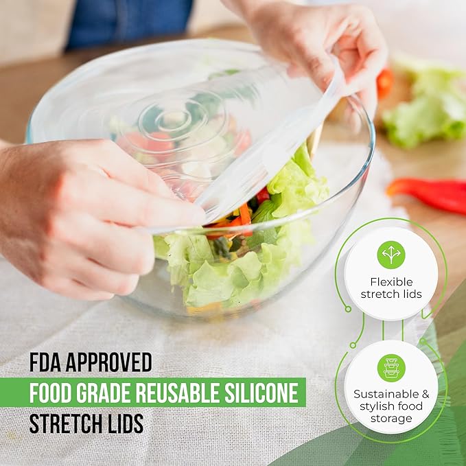 Reusable Silicone Stretch Lids for Food Storage in Fridge - Image 4