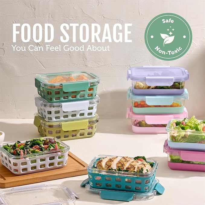 Ello Duraglass 3.4 Cup Meal Prep Sets 10Pc, 5 Pack Set- Glass Food Storage - Image 7