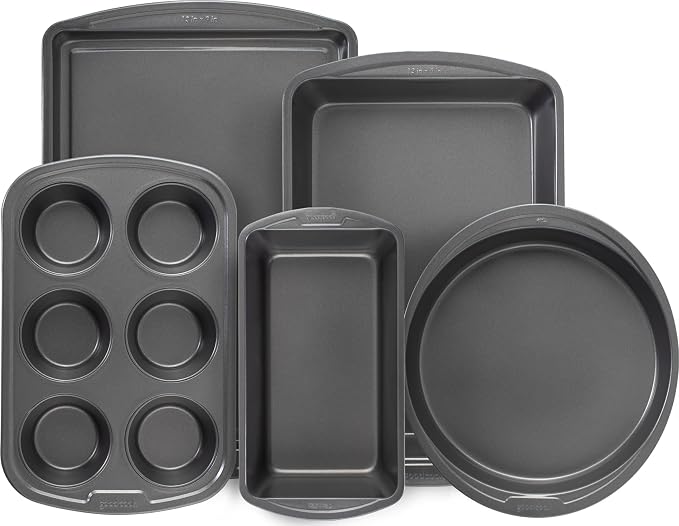 GoodCook Everyday Nonstick Steel 5-Piece Bakeware Set, Includes Cookie Sheet by GoodCook