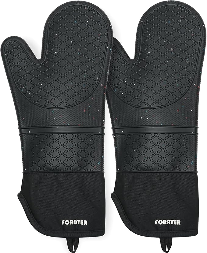 Extra Long Silicone Oven Mitts by FORATER