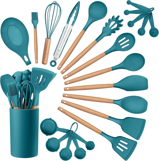 HaWare Kitchen Cooking Utensils Set, 23-Piece Silicone Kitchen Utensils Spatula by HaWare