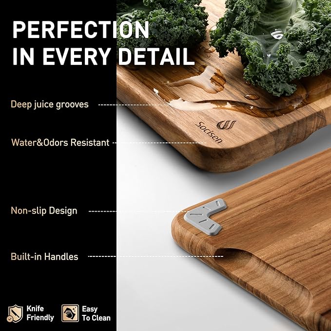 Extra Large Teak Wood Cutting Board 20inch - Image 4