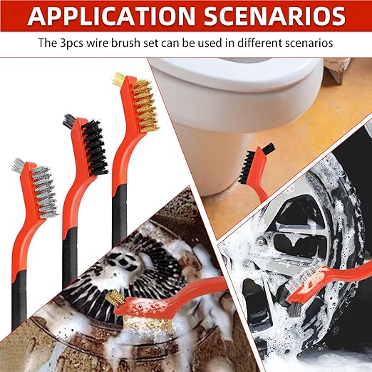 3pcs Wire Brushes for Cleaning Rust, Upgrade Wire Brush Set - Image 4