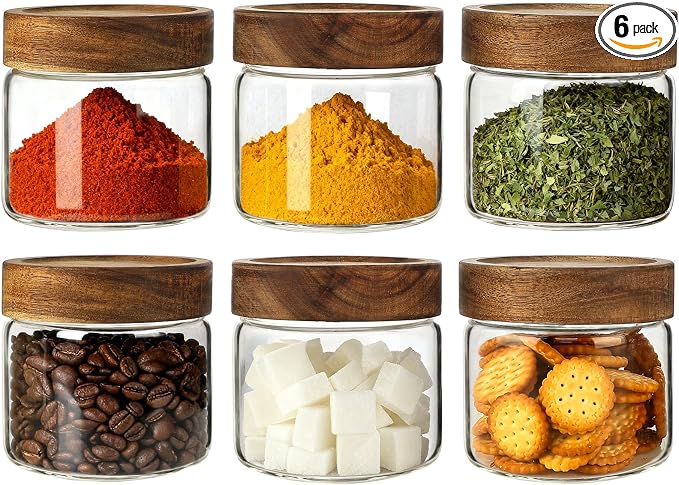 CONNOO 17oz Airtight Glass Spice Jars by CONNOO
