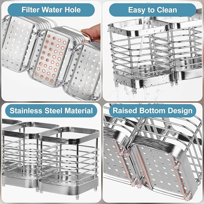 Utensil Holder, Stainless Steel Utensil Drying Rack - Image 3