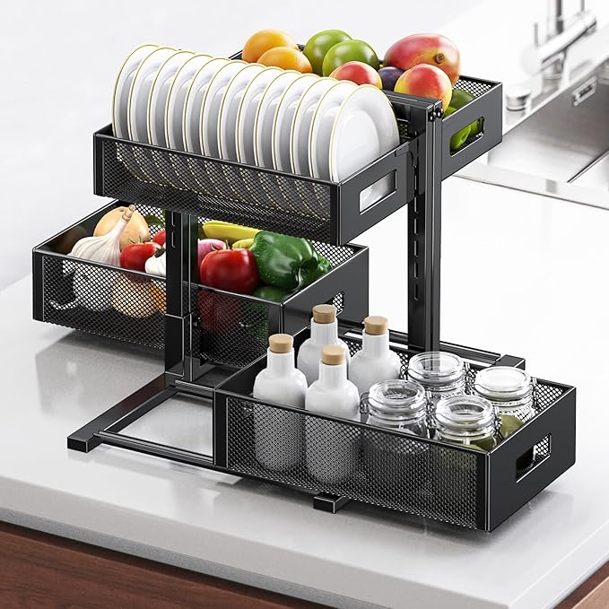 Under Sink Organizer for Bathroom & Kitchen, Under Cabinet Storage Shelf - Image 2