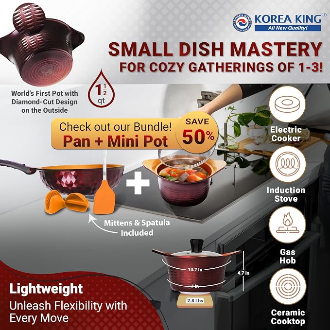 Korea King Premium Nonstick Cooking Pot - Image 3