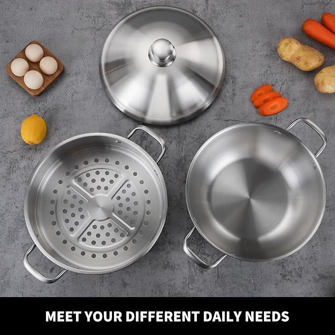 Delarlo Tri-Ply Stainless Steel 12 Inch Everyday Pan - Image 5