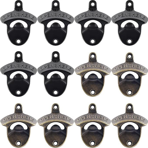 12 PCS Wall Mount Beer Opener Bulk, Stainless Mountable Bottle Cap Opener by Wallmountedbottleopener