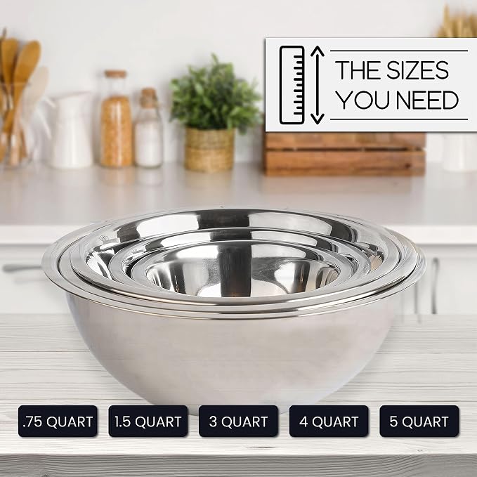 WHYSKO Meal Prep Stainless Steel Mixing Bowl Home, Refrigerator, and Kitchen - Image 6