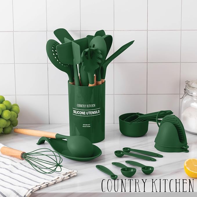 Country Kitchen Non Stick Silicone Utensil Set - Image 7