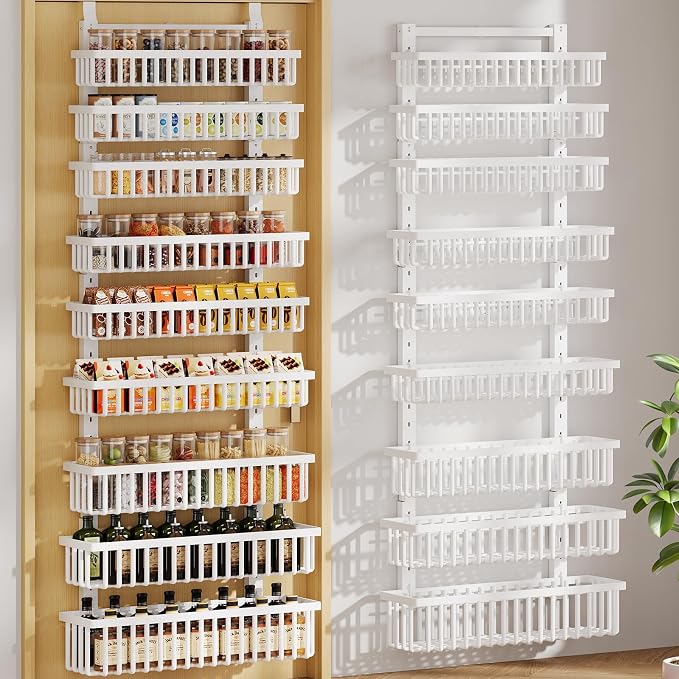 POKIPO 9 Tier Over The Door Pantry Organizer, 2 in 1 Wall Mount or Hanging by POKIPO