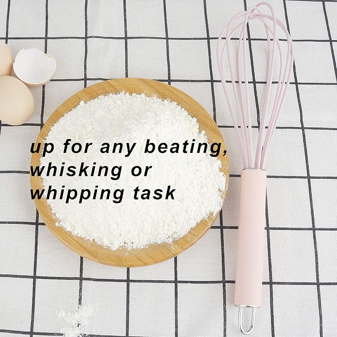 GorGin high temperature and easy to clean silicone whisk, 10 inch, grip good - Image 5