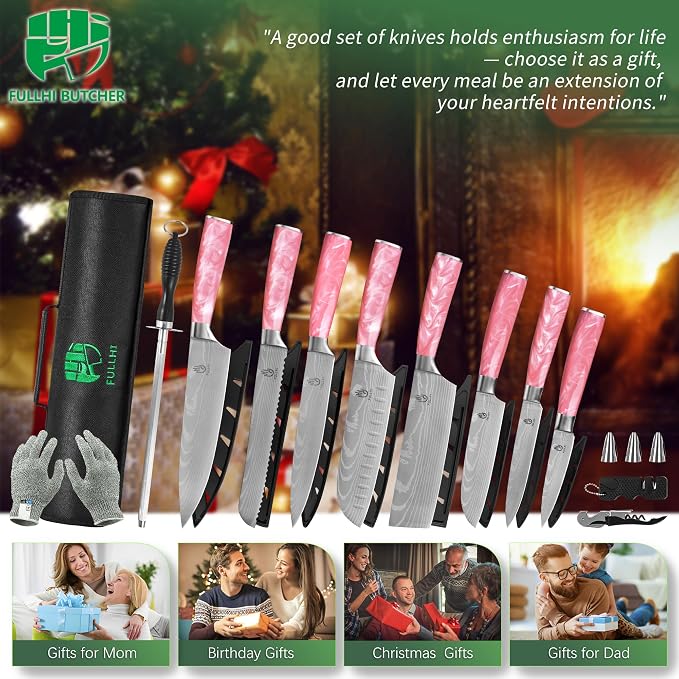 FULLHI 15pcs Japanese Knife Set - Image 8