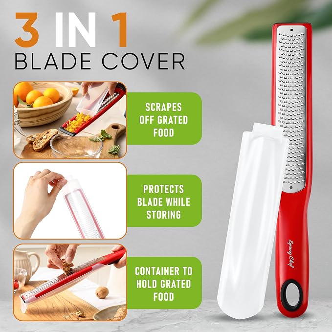Spring Chef Premium Red Lemon Zester Grater - Image 4