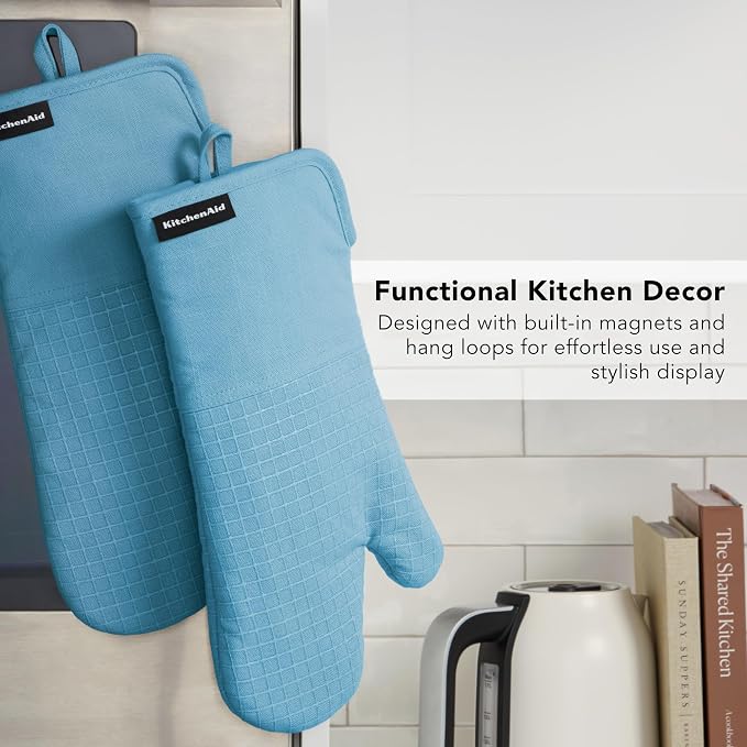 KITCHENAID Gourmet Series Gridlines Oven Mitts 2-Pack Set, Heat Resistant up to - Image 6