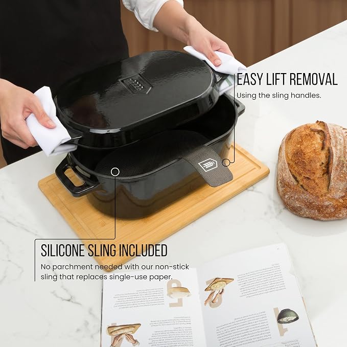 Kook Dutch Oven, For Sourdough Baking, Dual Handles, Enameled Cast Iron - Image 3