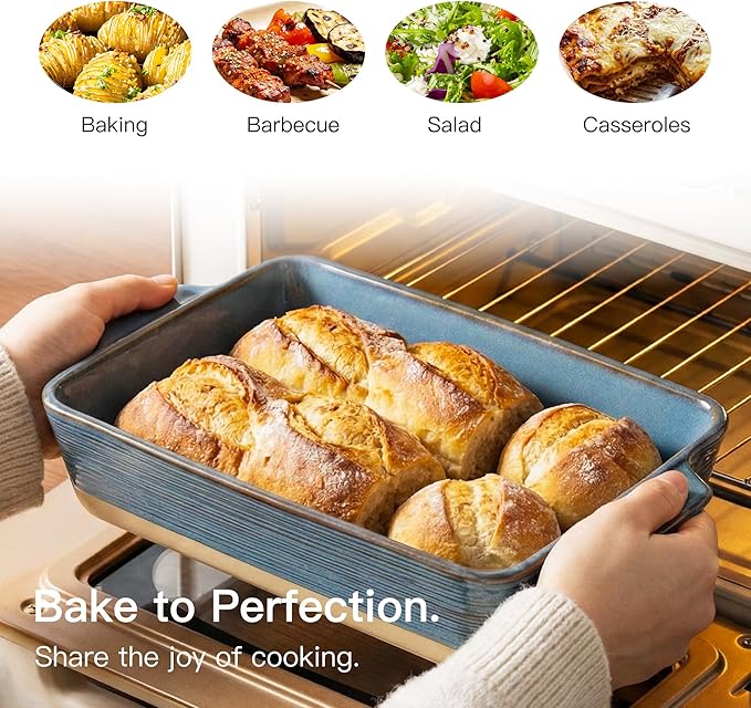 Dafuceramic Casserole Dish for Oven, 4.2 QT Baking Dish, 9x13 Large Porcelain - Image 3