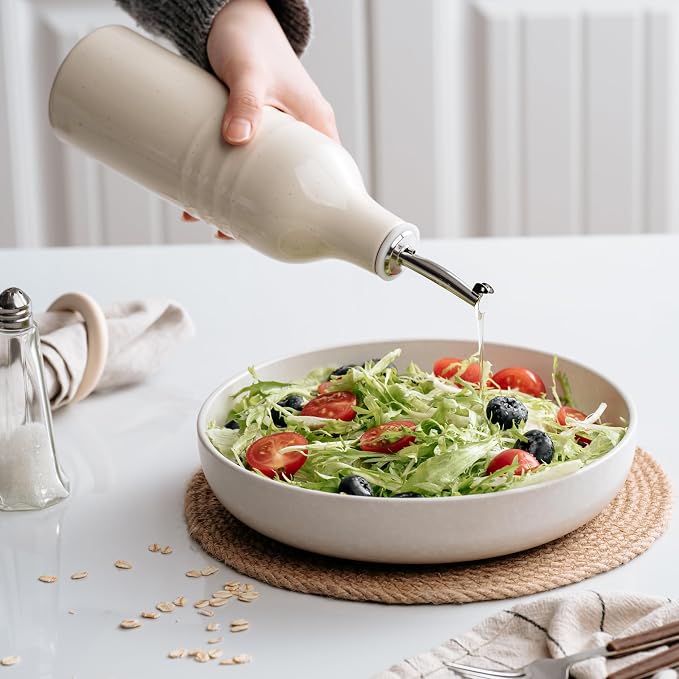 famiware Jupiter 16oz Ceramic Olive Oil Dispenser Bottle, Olive Oil and Vinegar - Image 2
