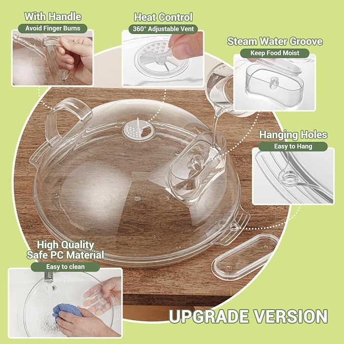 Microwave Splatter Cover, Protect Food Splashes, Dish Bowl Plate Serving Lid - Image 6