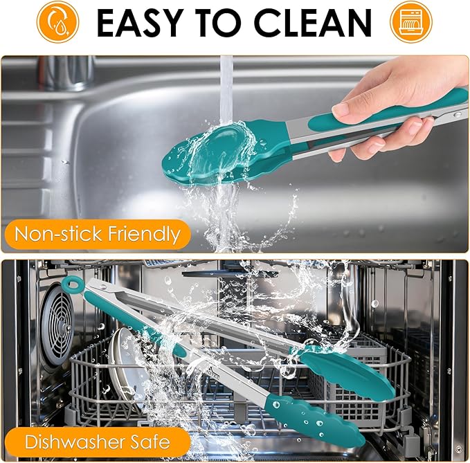 HOTEC Premium Stainless Steel Locking Kitchen Tongs - Image 7