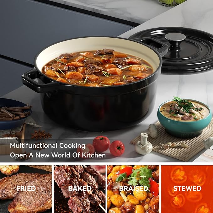 Miereirl 6.5 Quart Enameled Dutch Oven Pot - Image 7