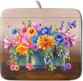 Colorful Flowers Dish Drying Mat by Kawani