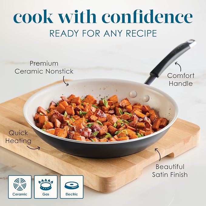 Rachael Ray Cucina Ceramic Nonstick Frying Pan/Skillet, 12.5 Inch Non Stick - Image 6