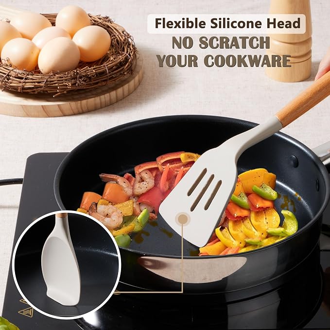 E-far Silicone Cooking Utensils Set, 10-Piece Heat Resistant Kitchen Utensils - Image 3