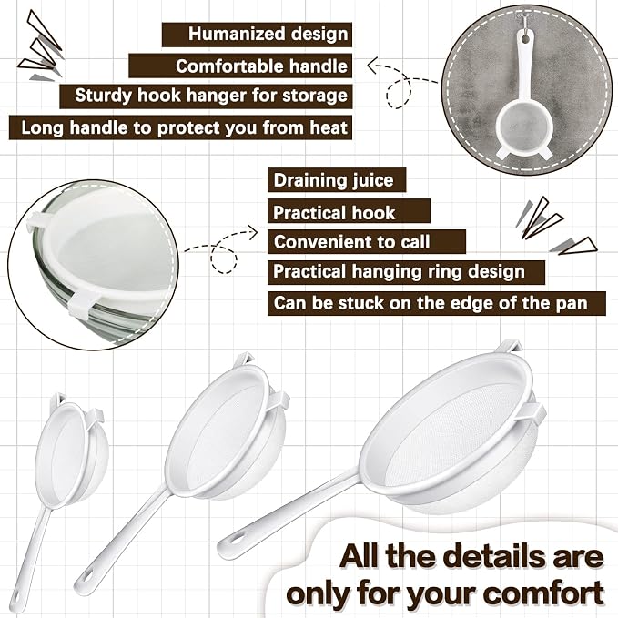 3 Pcs Plastic Nylon Mesh Strainer Colander - Image 5
