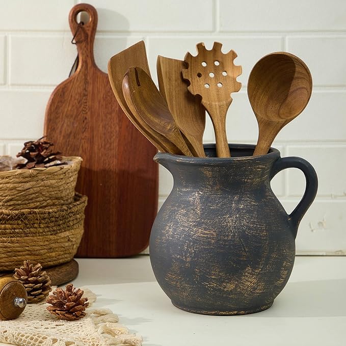 MIYUKI Rustic Kitchen Utensil Holder - Image 2