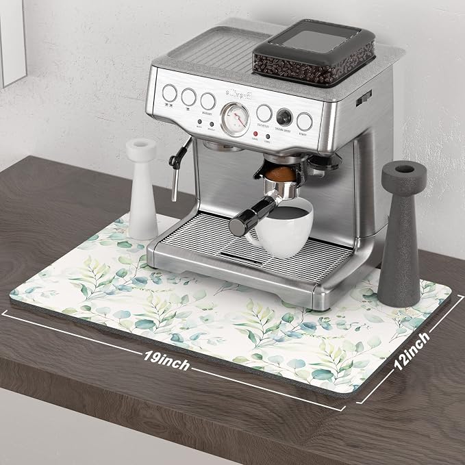Rnivvi Coffee Mat, Hide Stain Rubber Backed Absorbent Dish Drying Pad - Image 2