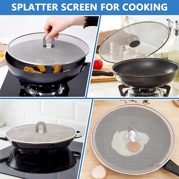 Splatter Screen for Kitchen, Stainless Steel Fine Mesh Splatter Screen for - Image 5