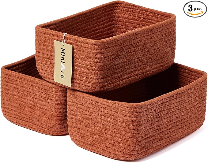 MiniArk Small Storage Baskets for Organizing | Closet Organizer Bins | Shelf by MiniArkStorageBasketsHome