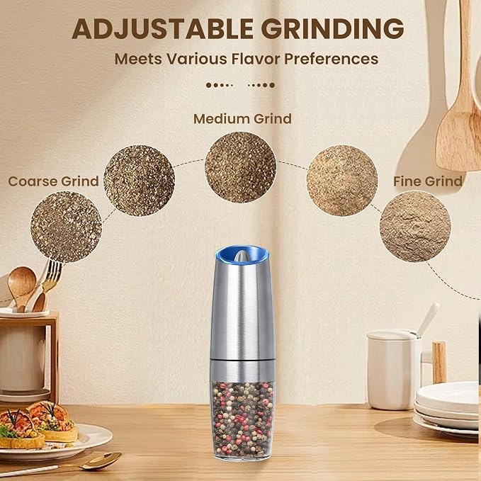 Gravity Electric Salt And Pepper Grinder, Automatic Salt And Pepper Grinder - Image 3