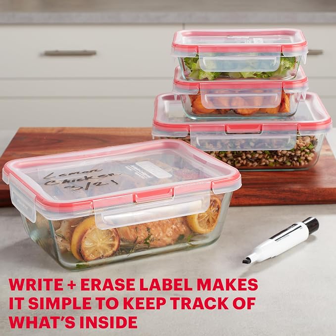 Pyrex Freshlock Mixed Sized Glass Food Storage Containers Set, Airtight & - Image 5